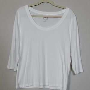PACT Womens Organic Cotton Shirt Top Size L White
